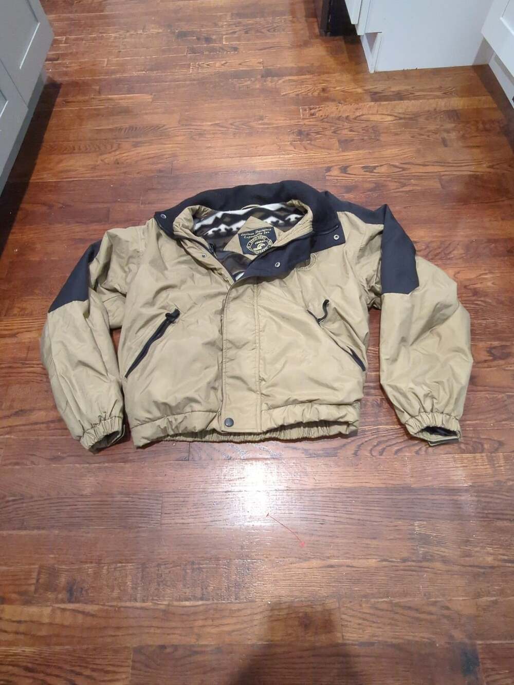 Conrail Zero Hero 1998 Vintage Custom Jacket Khaki Black Fleece Lined Size XL